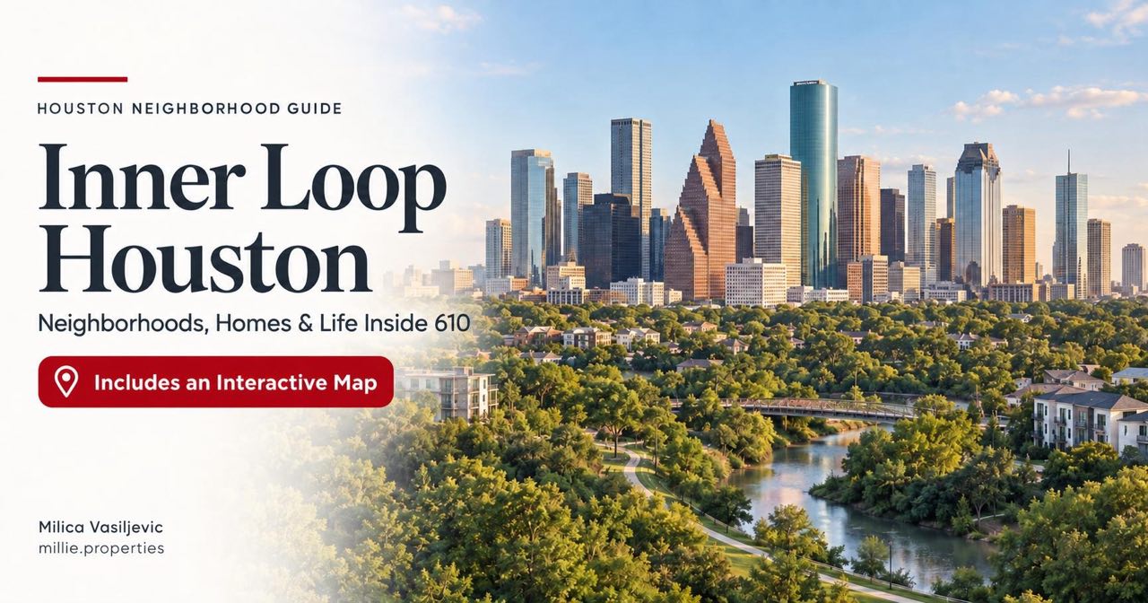 Inner Loop Houston neighborhood guide with an interactive map