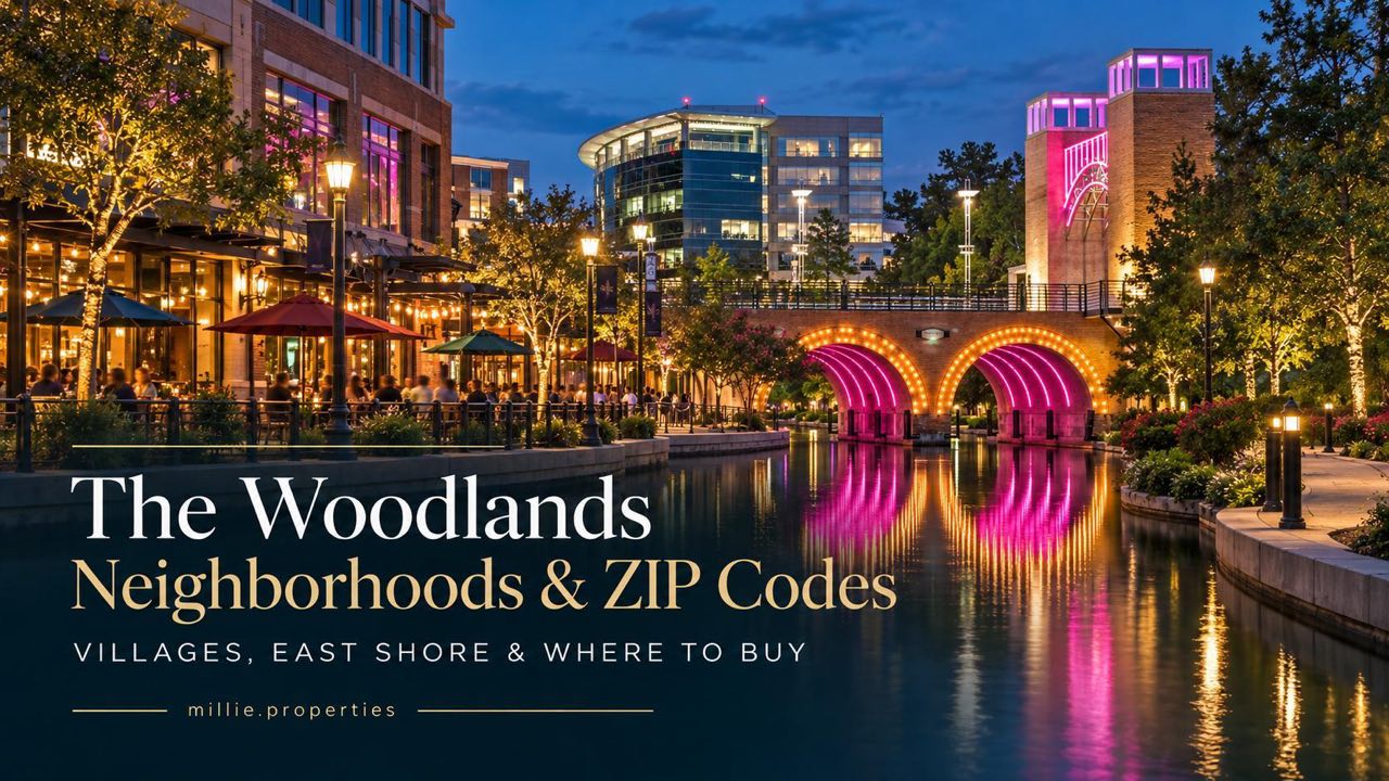 The Woodlands neighborhoods and ZIP codes guide covering villages and East Shore